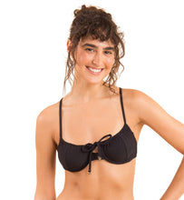 Carica l'immagine nel visualizzatore di Gallery, Gallery: Rio De Sol Reggiseno Top Dots-Black Balconet-Tie