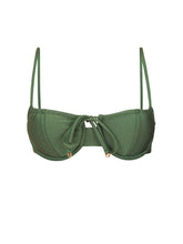 Carica l'immagine nel visualizzatore di Gallery, Product Front: Rio De Sol Reggiseno Top Shimmer-Croco Balconet-Tie