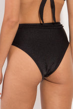 Carica l'immagine nel visualizzatore di Gallery, Image 07: Rio De Sol Slip Bottom Shimmer-Black Belted-High-Waist
