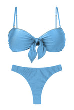 Carica l'immagine nel visualizzatore di Gallery, Product Front: Rio De Sol Completo Set Shimmer-Baltic-Sea Bandeau-Knot Nice-Fio