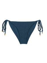 Carica l'immagine nel visualizzatore di Gallery, Product Front: Rio De Sol Slip Bottom Shimmer-Shark Cheeky-Tie-Gold