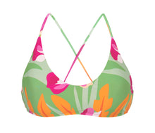 Carica l'immagine nel visualizzatore di Gallery, Product Front: Rio De Sol Reggiseno Top Green-Bloom Bralette