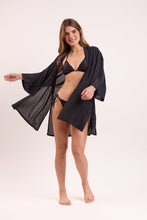 Carica l'immagine nel visualizzatore di Gallery, Image 11: Rio De Sol Caftano / Copricostume Black Kimono