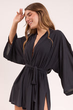 Carica l'immagine nel visualizzatore di Gallery, Image 05: Rio De Sol Caftano / Copricostume Black Kimono
