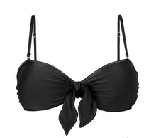 Carica l'immagine nel visualizzatore di Gallery, Product Front: Rio De Sol Reggiseno Top Shimmer-Black Bandeau-No