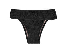 Carica l'immagine nel visualizzatore di Gallery, Product Front: Rio De Sol Slip Bottom Cloque Preto Tri Cos
