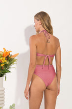 Carica l'immagine nel visualizzatore di Gallery, Model Back: Rio De Sol Slip Bottom Shimmer-Confetti Belted-High-Waist
