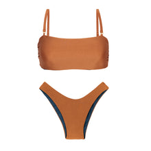 Carica l'immagine nel visualizzatore di Gallery, Product Front: Rio De Sol Completo Set Nocciola Bandeau-Reto High-Leg