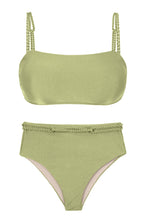 Carica l'immagine nel visualizzatore di Gallery, Product Front: Rio De Sol Completo Set Oliva Bandeau-Reto Hotpants