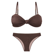 Carica l'immagine nel visualizzatore di Gallery, Product Front: Rio De Sol Completo Set Shimmer-Coffee Bandeau-Joy Essential