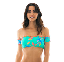 Carica l'immagine nel visualizzatore di Gallery, Gallery: Rio De Sol Reggiseno Top Acqua Flora Off Shoulder