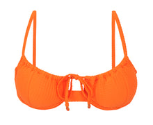 Carica l'immagine nel visualizzatore di Gallery, Product Front: Rio De Sol Reggiseno Top Dots-Orange Balconet-Tie