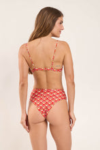 Carica l'immagine nel visualizzatore di Gallery, Model Back: Rio De Sol Reggiseno Top Floral-Scales Balconet-Tie