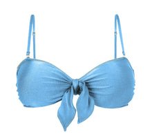 Carica l'immagine nel visualizzatore di Gallery, Product Front: Rio De Sol Reggiseno Top Shimmer-Baltic-Sea Bandeau-Knot
