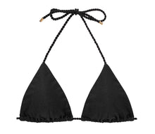 Carica l'immagine nel visualizzatore di Gallery, Product Front: Rio De Sol Reggiseno Top Shimmer-Black Tri-Rope
