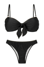 Carica l'immagine nel visualizzatore di Gallery, Product Front: Rio De Sol Completo Set Shimmer-Black Bandeau-No Essential
