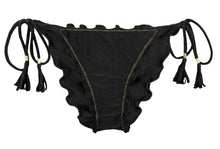 Carica l'immagine nel visualizzatore di Gallery, Product Front: Rio De Sol Slip Bottom Shimmer-Black Frufru-Comfy
