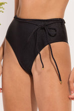 Carica l&#39;immagine nel visualizzatore di Gallery, Bottom Shimmer-Black Belted-High-Waist
