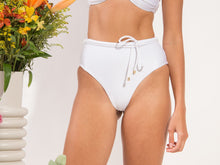 Carica l&#39;immagine nel visualizzatore di Gallery, Bottom Shimmer-White Belted-High-Waist
