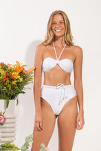 Carica l&#39;immagine nel visualizzatore di Gallery, Bottom Shimmer-White Belted-High-Waist
