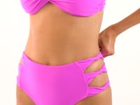 Carica e avvia il video nel visualizzatore di galleria, Video: Rio De Sol Slip Bottom Vita-Pink High-Waist-Spin
