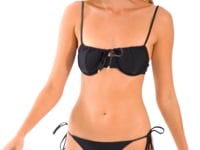 Carica e avvia il video nel visualizzatore di galleria, Video: Rio De Sol Reggiseno Top Shimmer-Black Balconet-Tie
