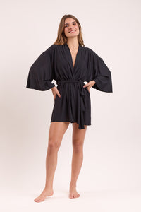 Image 06: Rio De Sol Caftano / Copricostume Black Kimono
