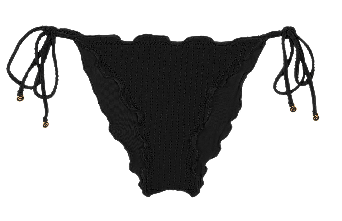 Product Front: Rio De Sol Slip Bottom Dots-Black Frufru