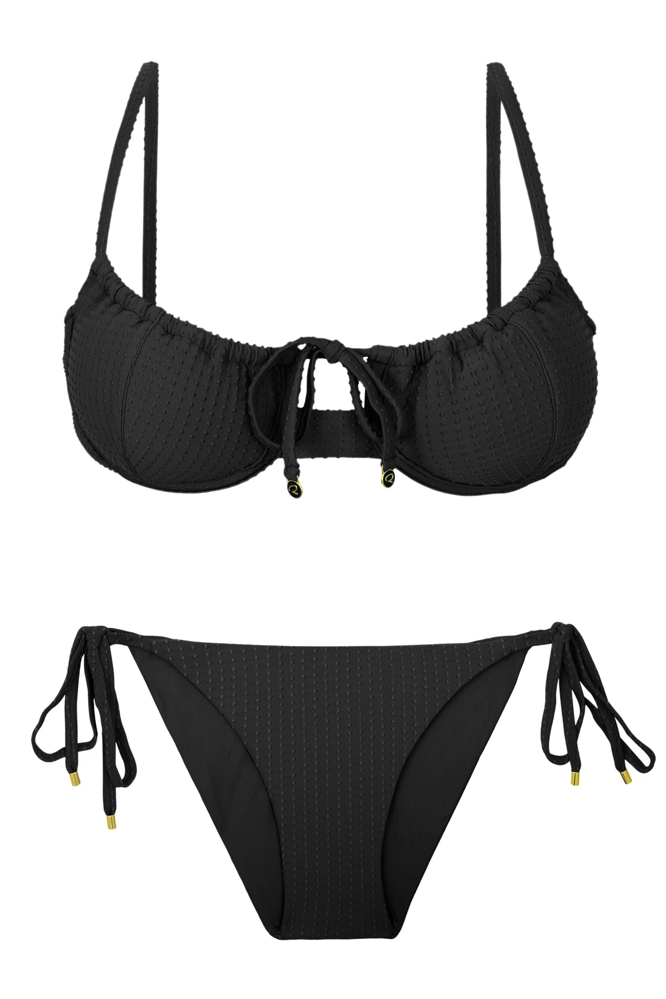 Product Front: Rio De Sol Slip Bottom Dots-Black Ibiza-Comfy