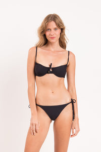 Model Front: Rio De Sol Slip Bottom Dots-Black Ibiza-Comfy