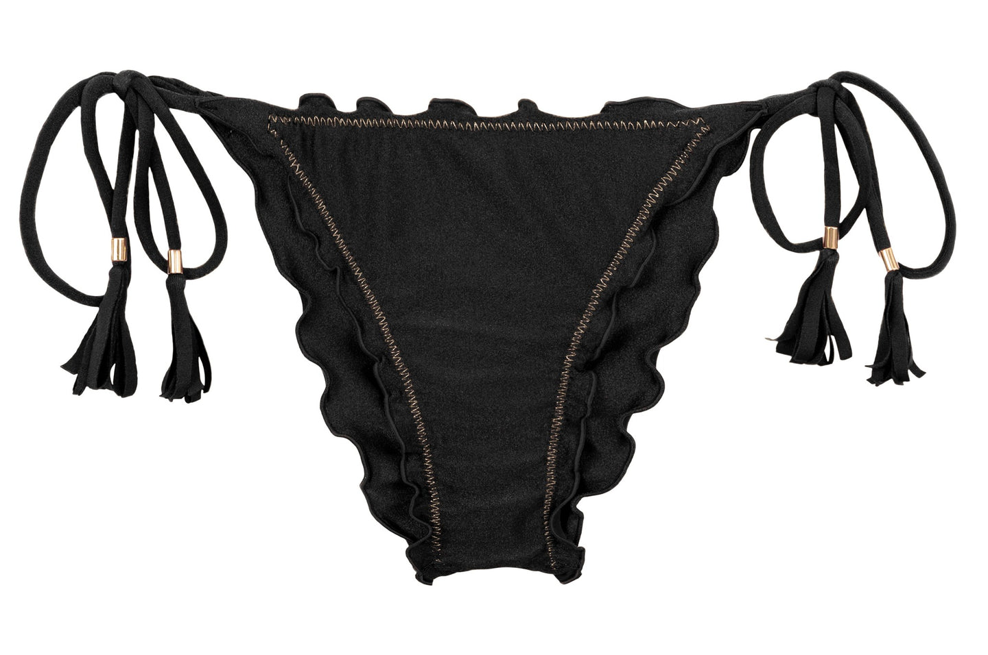 Product Front: Rio De Sol Slip Bottom Shimmer-Black Frufru