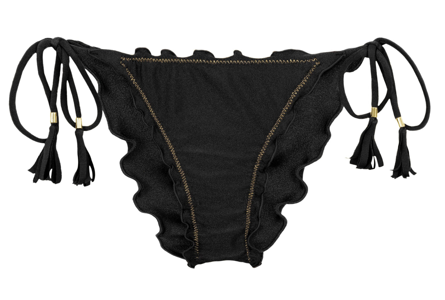 Product Front: Rio De Sol Slip Bottom Shimmer-Black Frufru-Comfy