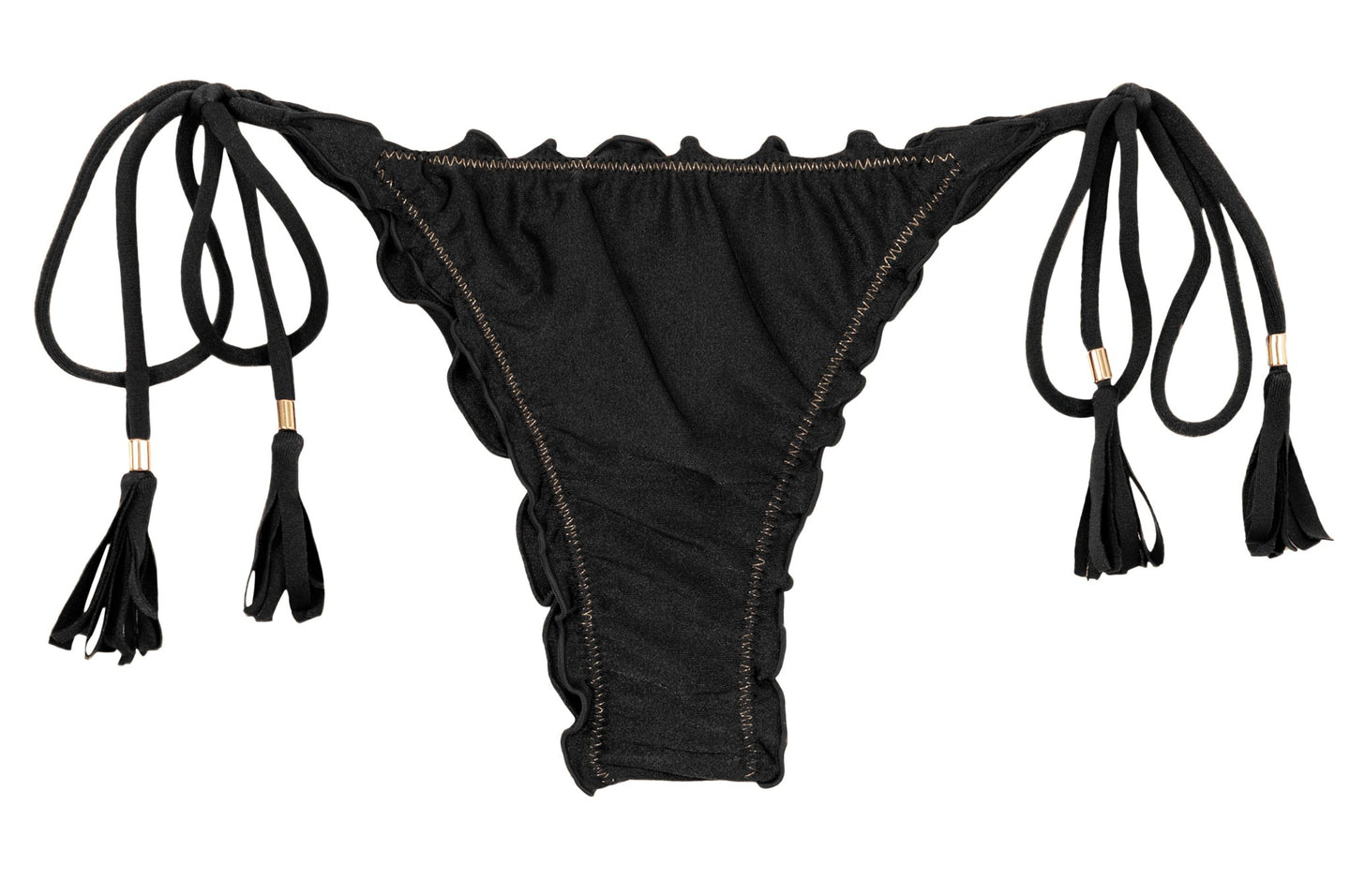 Product Front: Rio De Sol Slip Bottom Shimmer-Black Frufru-Fio
