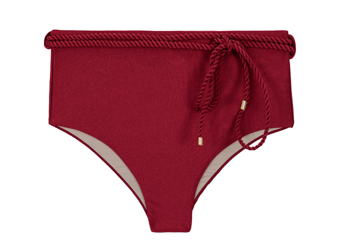 Product Front: Rio De Sol Slip Bottom Shimmer-Divino Belted-High-Waist