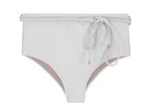 Carica l&#39;immagine nel visualizzatore di Gallery, Product Front: Rio De Sol Slip Bottom Shimmer-White Belted-High-Waist
