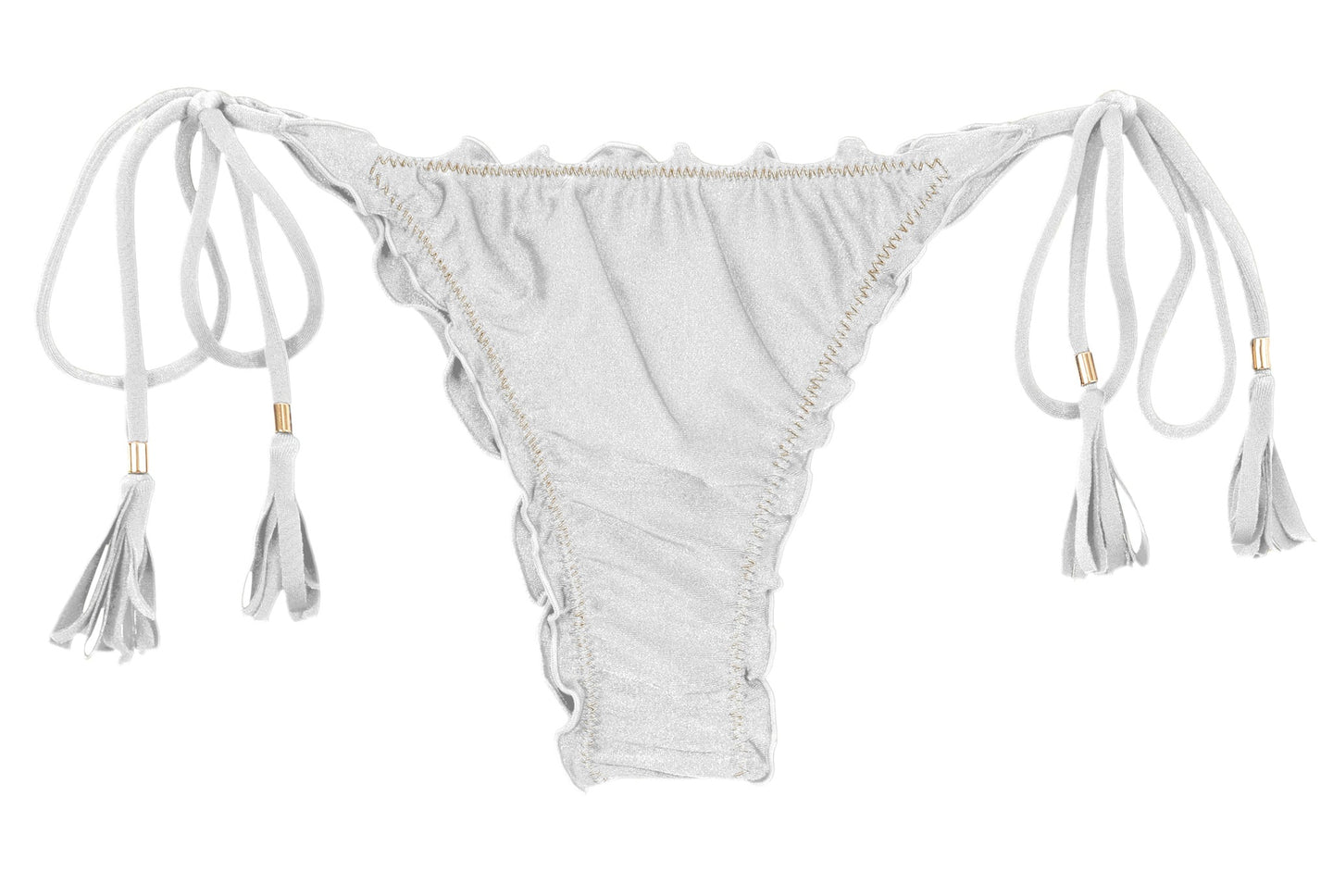 Product Front: Rio De Sol Slip Bottom Shimmer-White Frufru-Fio