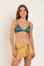 Carica l&#39;immagine nel visualizzatore di Gallery, Model Front: Rio De Sol Gonna Da Spiaggia Fluity-Dourado Mini Skirt
