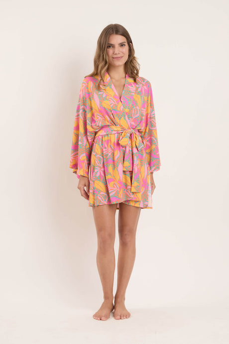 Model Front: Rio De Sol Caftano / Copricostume Lyla Kimono