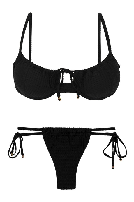 Product Front: Rio De Sol Completo Set Dots-Black Balconet-Tie Pipa