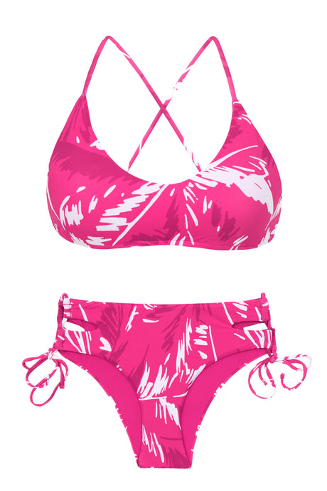 Product Front: Rio De Sol Completo Set Pink-Palms Bralette Madrid