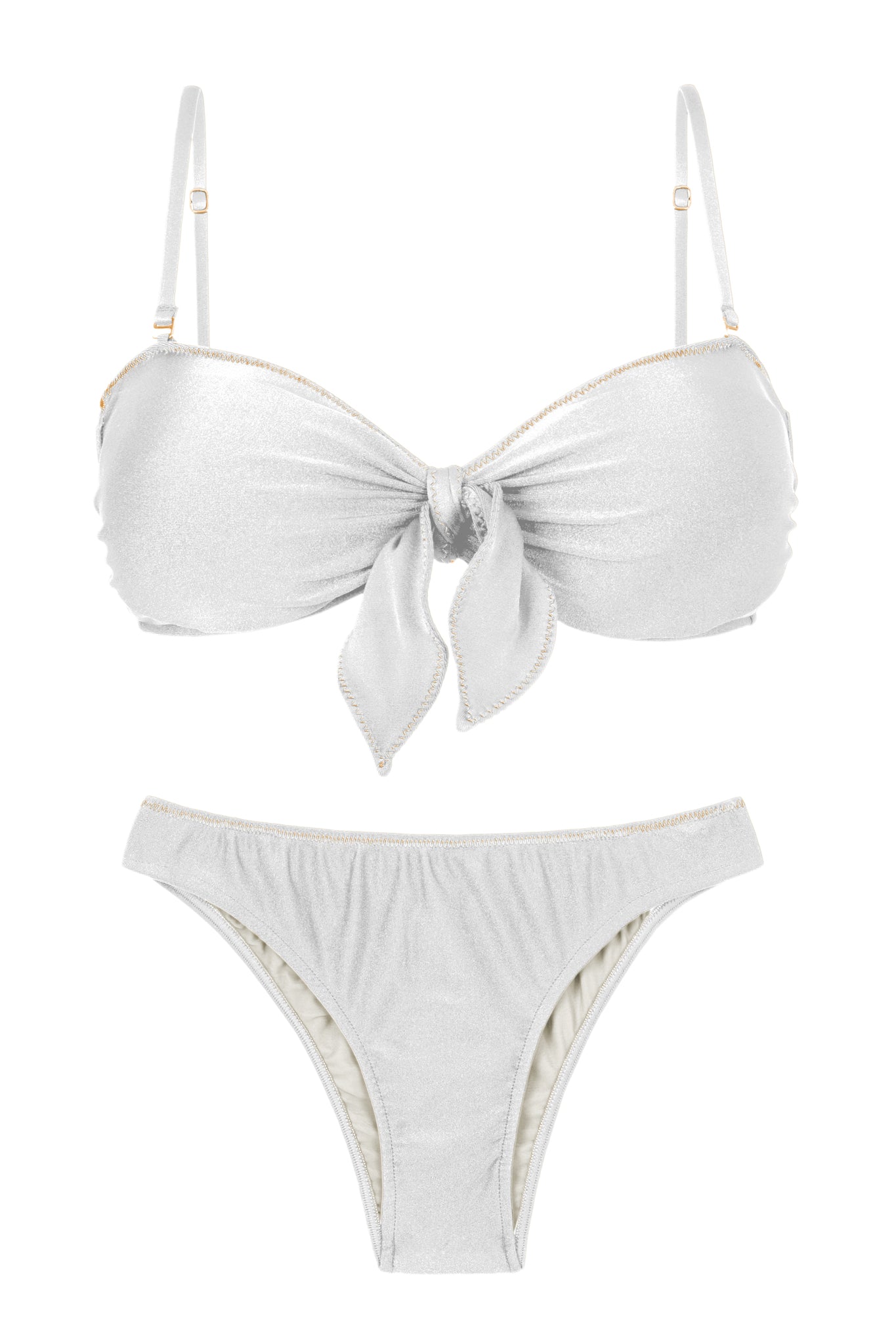 Product Front: Rio De Sol Completo Set Shimmer-White Bandeau-Knot Essential