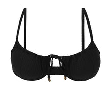 Carica l&#39;immagine nel visualizzatore di Gallery, Product Front: Rio De Sol Reggiseno Top Dots-Black Balconet-Tie
