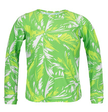 Carica l&#39;immagine nel visualizzatore di Gallery, Product Front: Rio De Sol Reggiseno Top Green-Palms Rash-Guard
