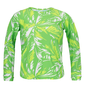 Product Front: Rio De Sol Reggiseno Top Green-Palms Rash-Guard