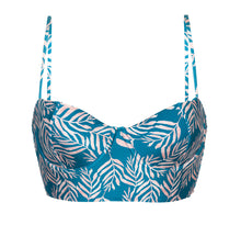 Carica l&#39;immagine nel visualizzatore di Gallery, Product Front: Rio De Sol Reggiseno Top Palms-Blue Balconet-Anna
