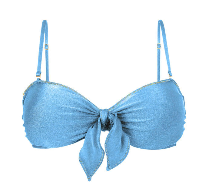 Product Front: Rio De Sol Reggiseno Top Shimmer-Baltic-Sea Bandeau-Knot