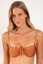 Carica l&#39;immagine nel visualizzatore di Gallery, Gallery: Rio De Sol Reggiseno Top Shimmer-Nocciola Balconet-Tie
