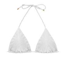 Carica l&#39;immagine nel visualizzatore di Gallery, Product Front: Rio De Sol Reggiseno Top Shimmer-White Tri-Rope
