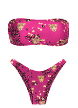 Carica l&#39;immagine nel visualizzatore di Gallery, Set Roar-Pink Bandeau-Reto High-Leg
