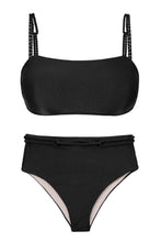 Carica l&#39;immagine nel visualizzatore di Gallery, Set Shimmer-Black Bandeau-Reto Hotpants
